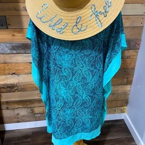 Green & Blue Paisley Beach Coverup